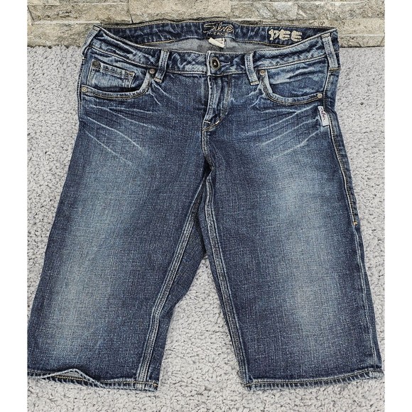 Silver Jeans Pants - VTG Silver Jeans Bermuda Shorts Women 28 Denim DEE Low Rise Retro 90s Y2K Grunge